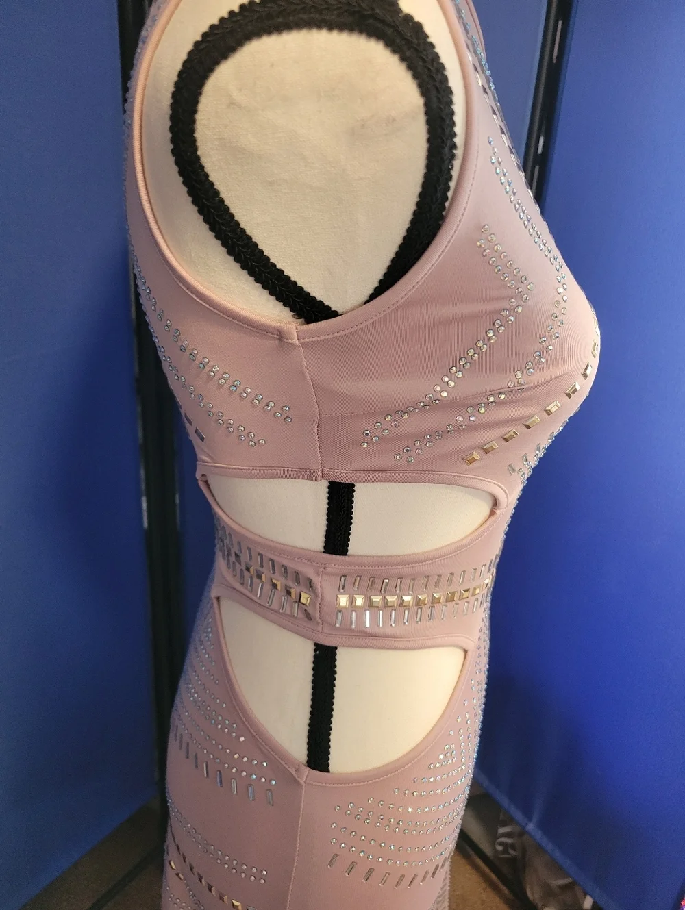 Banjul Blush Cutout Embellished Bodycon Dress